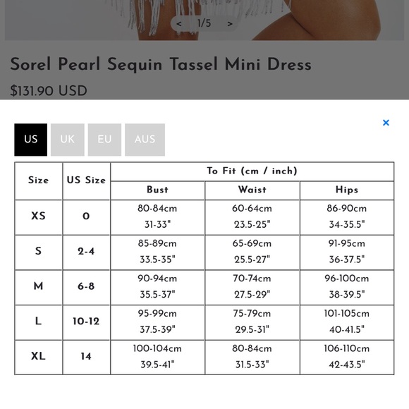 Bella Barnett Sorel Pearl Sequin Tassel Mini Dress-Size Medium - Picture 6 of 7